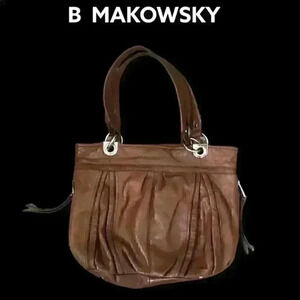 B MOKOWSKY BROWN PURSE HANDBAG GENUINE LEATHER